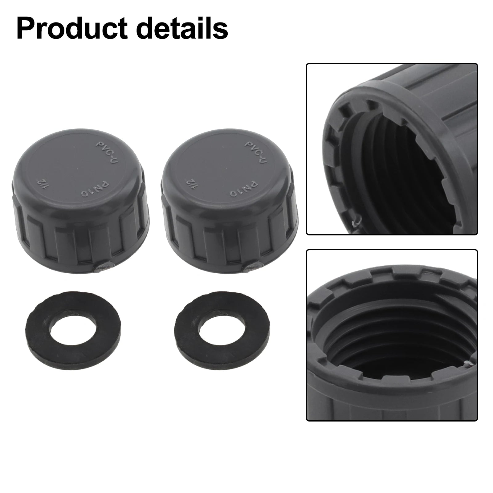 2pcs PVC Female Thread End Cap Connector 20mm/25mm/32mm Hose Connector With Rubber Seals Water Pipe Connector Fittings Oasis Select