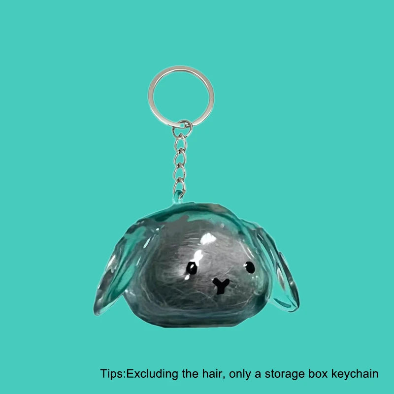 Rabbit Hair Storage Box Pendant Keychain Pet Hair Keepsake Box Pet Memorial Collection Box Bag Pendant DIY Decoration Gift Oasis Select A3