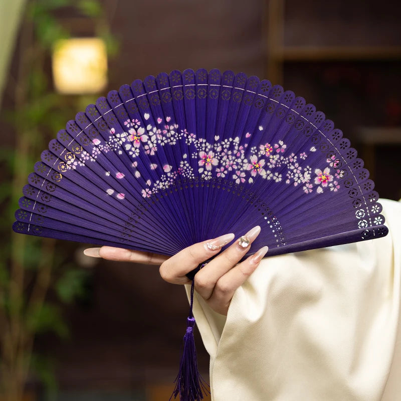 New All-bamboo Dance Fan Portable Summer Folding Fan Classical Film and Television Court Photo Fan Oasis Select 13