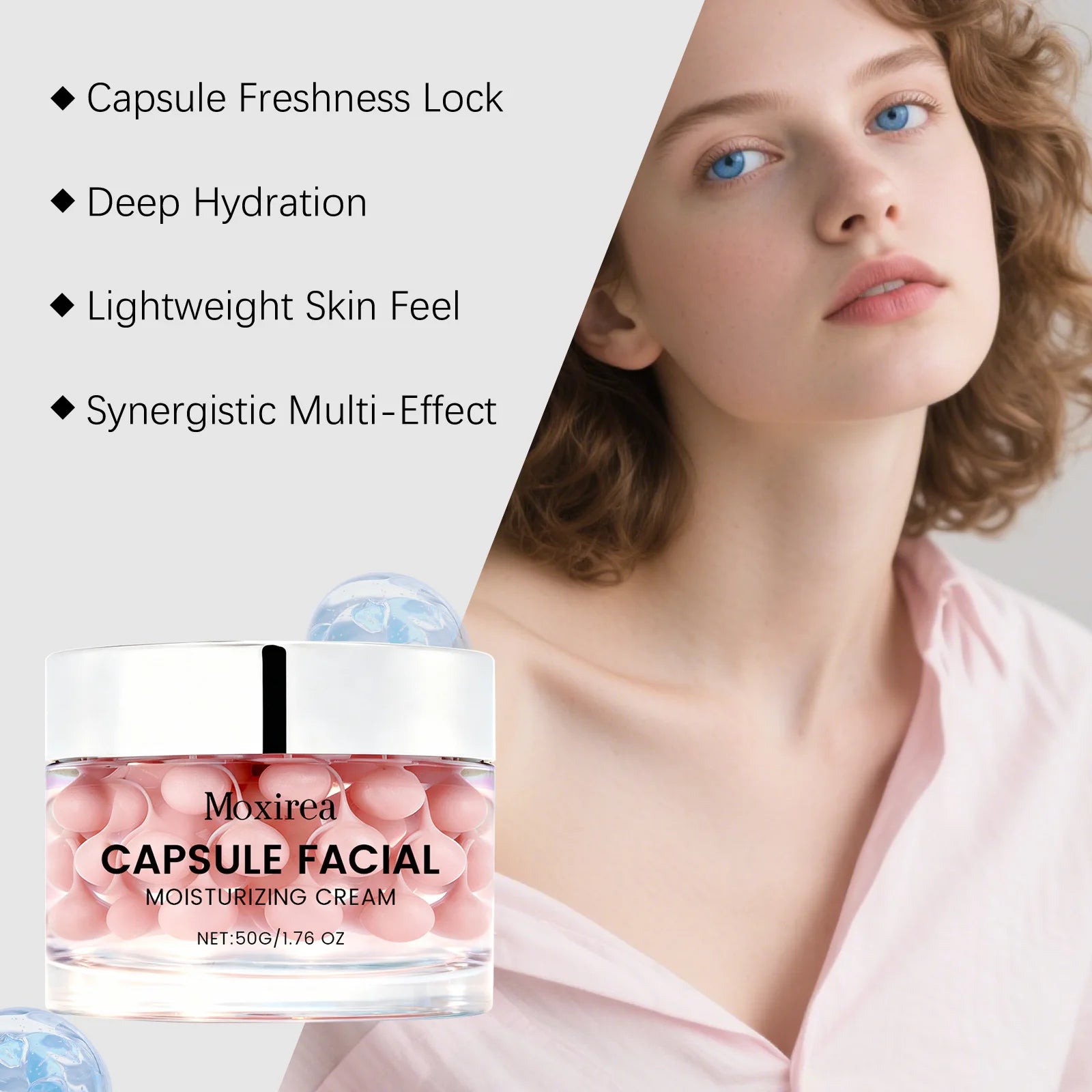 Pink Capsule Moisturizing Cream Hydration Nourish Brighten Complexion Improve Skin Texture Anti-Aging Firming Radiant Skin Cream Oasis Select