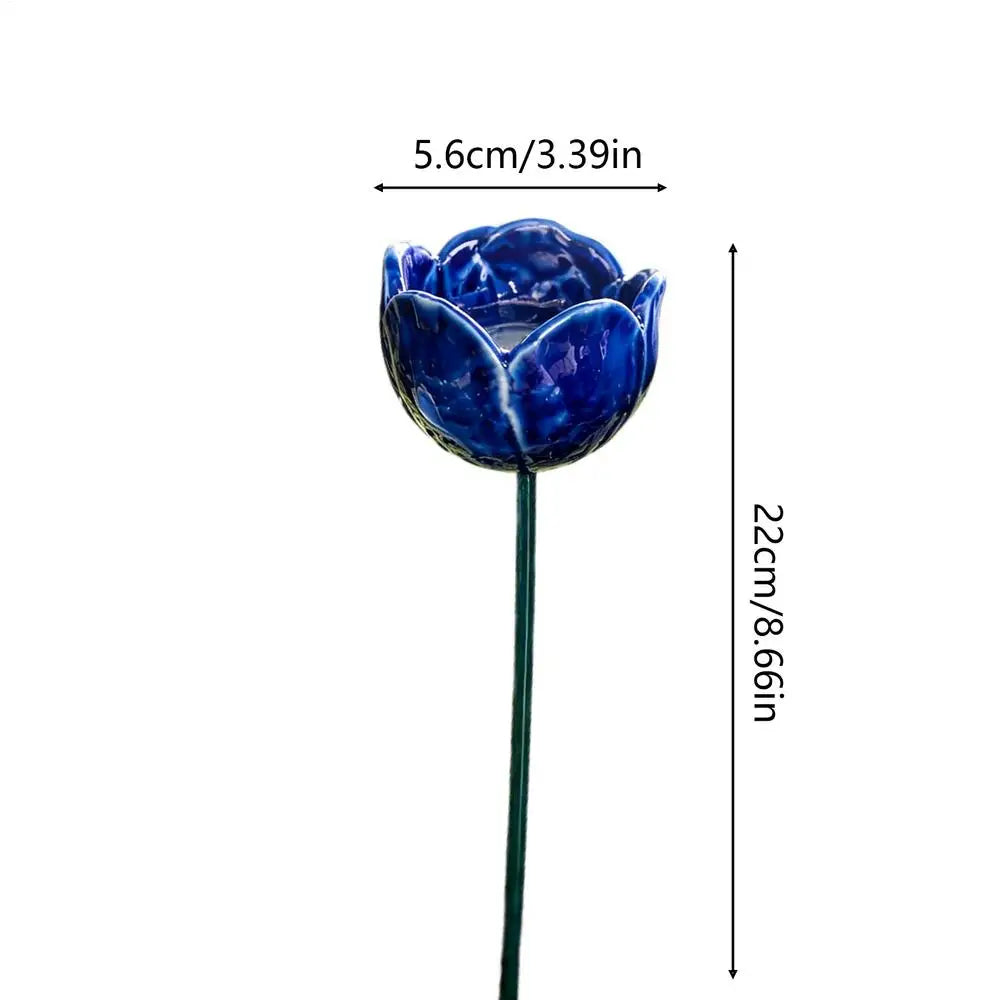 4Pcs Flower Shaped Bee Watering Station Metal Flower Garden Stake Bird Bath Butterfly Water Feeder Garden Bird Bath Bowls