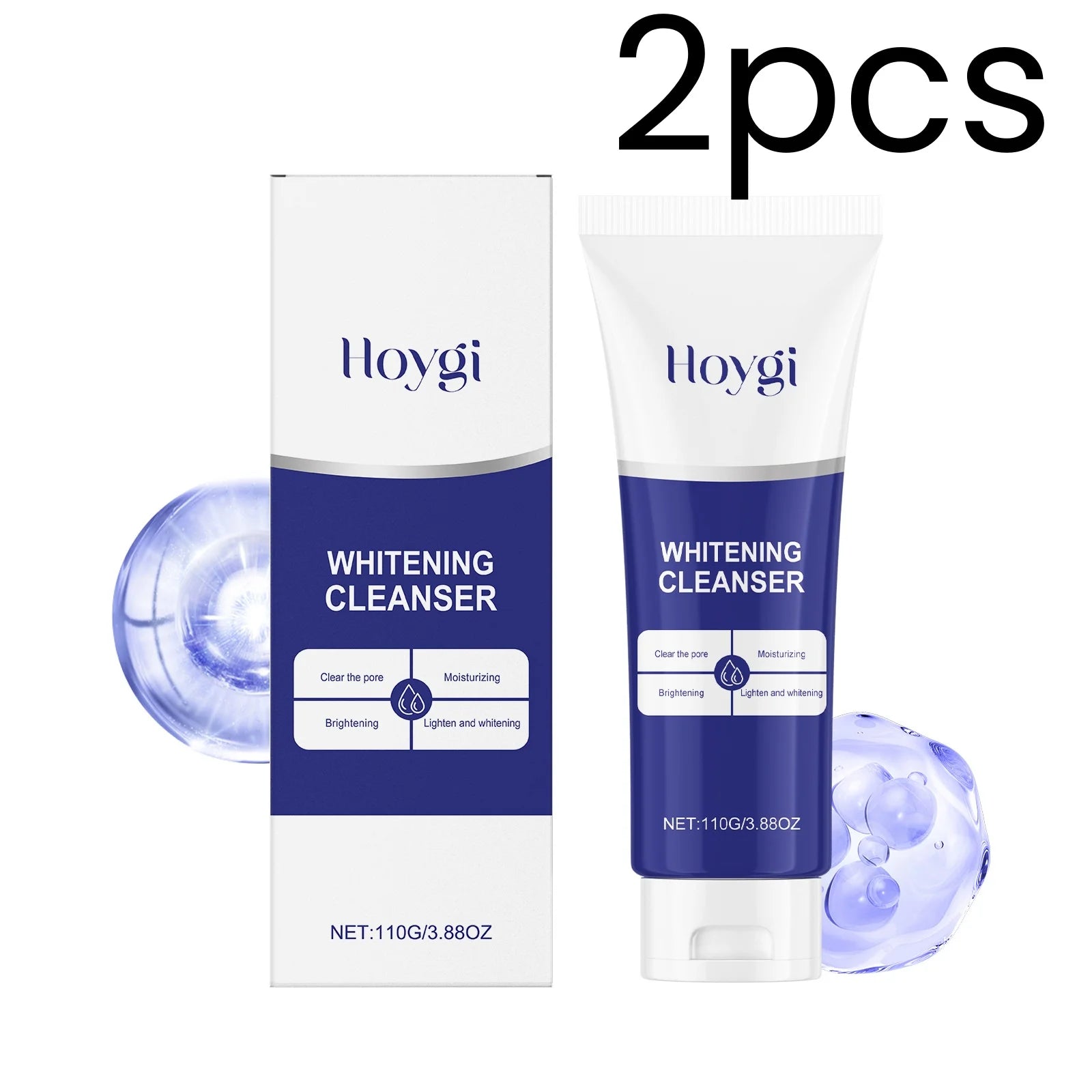 Hoygi Facial Cleanser Radiant Complexion Soft Skin Texture Oil Control Shrink Pores Gentle Smoothing Skin Brightening Cleanser Oasis Select 2pcs