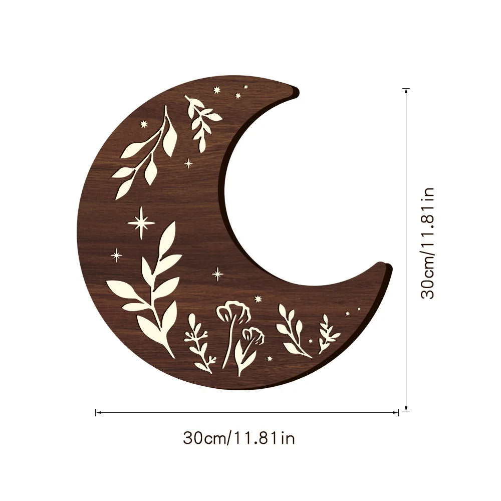 Nordic Wall Decoration Pendant Bohemia UV Printed Wood Led Wall Decoration Oasis Select light green