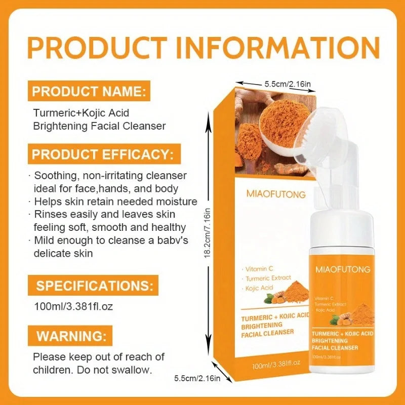 Turmeric Cleansing Milk Turmeric Vitamin C, Kojic Acid Cleansing Milk Moisturizing Cleansing Mousse Oasis Select