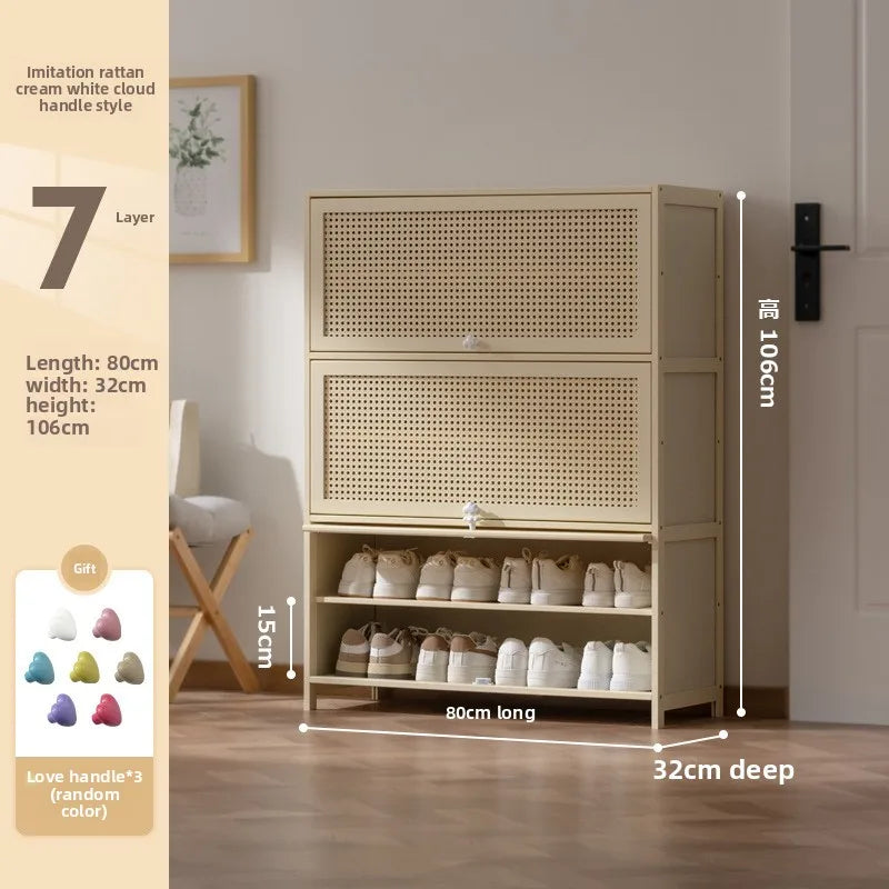Cabinet household door against the wall large capacity entrance entrance entrance integrated solid wood storage shoe rack Oasis Select Seven floors 80