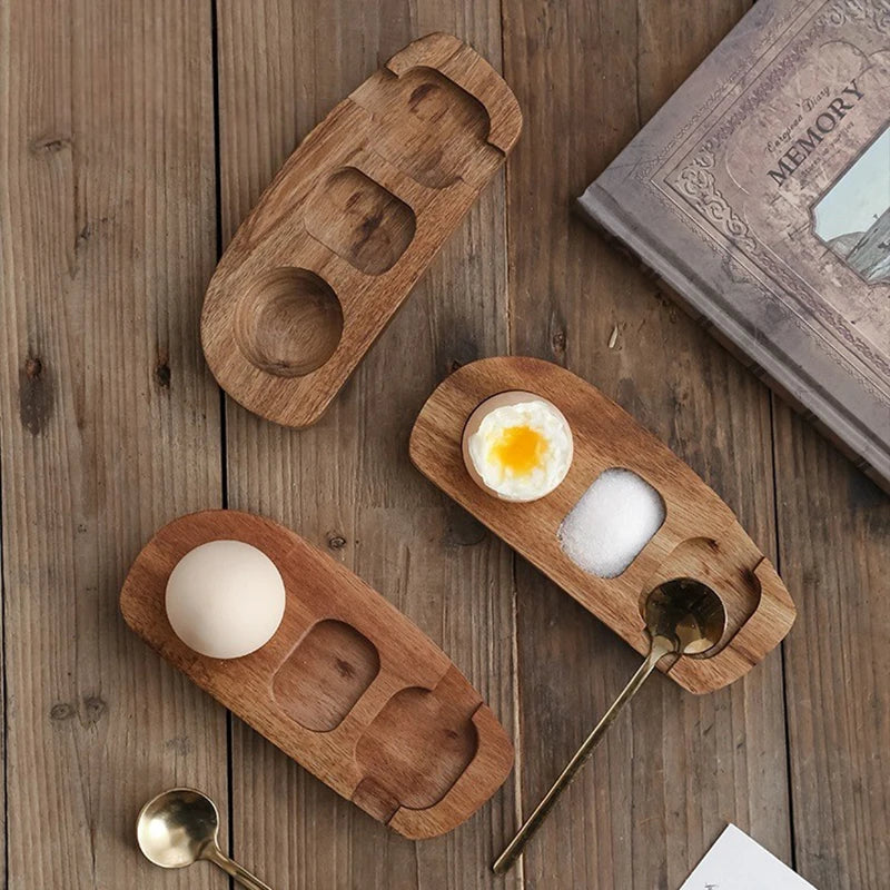 Multi-Function Wooden Egg Tray Handmade Creative Punch Cup Holder Eco-Friendly Simple Eggshell Cup Egg Holder Kitchen Accessorie Oasis Select