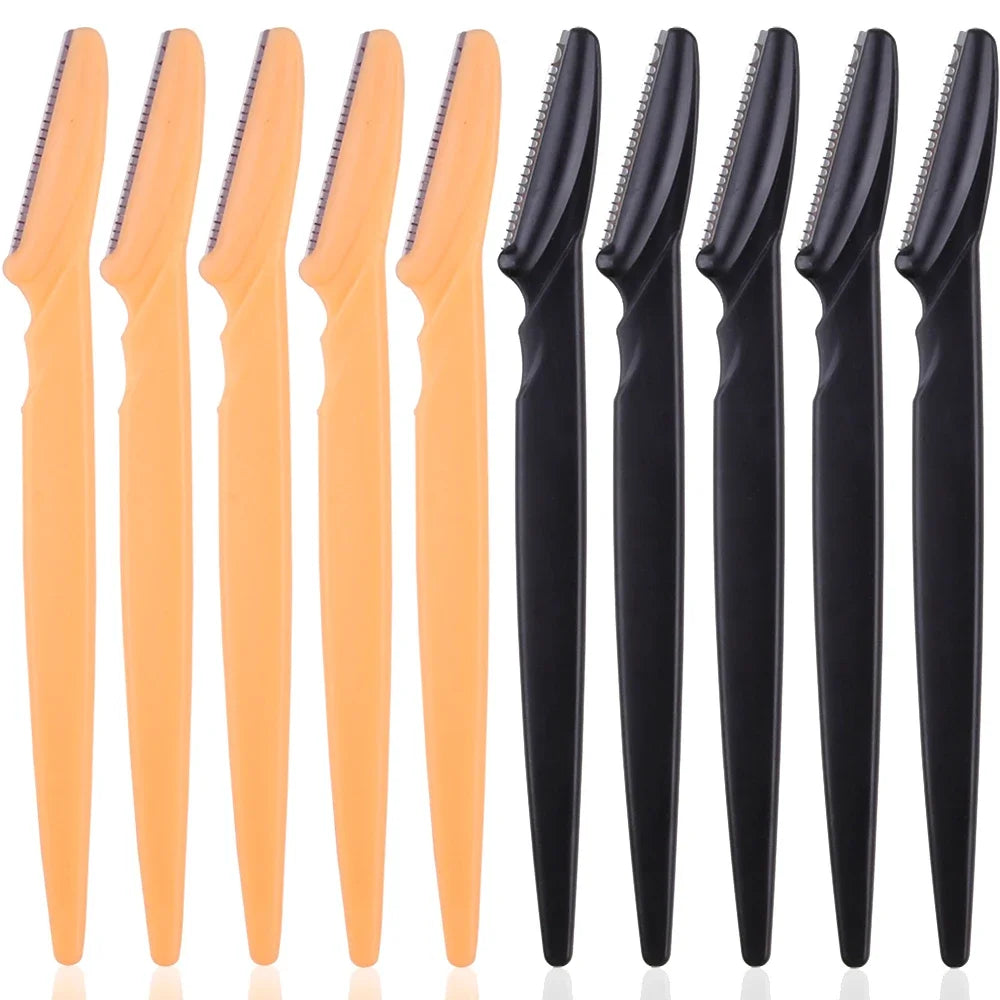 3/4/10Pcs Eyebrow Trimmer Face Blade Shaver Portable Eye Brow Epilation Hair Removal Safety Eyebrow Cutting Woman Makeup Tools Oasis Select 10pcs yellow black