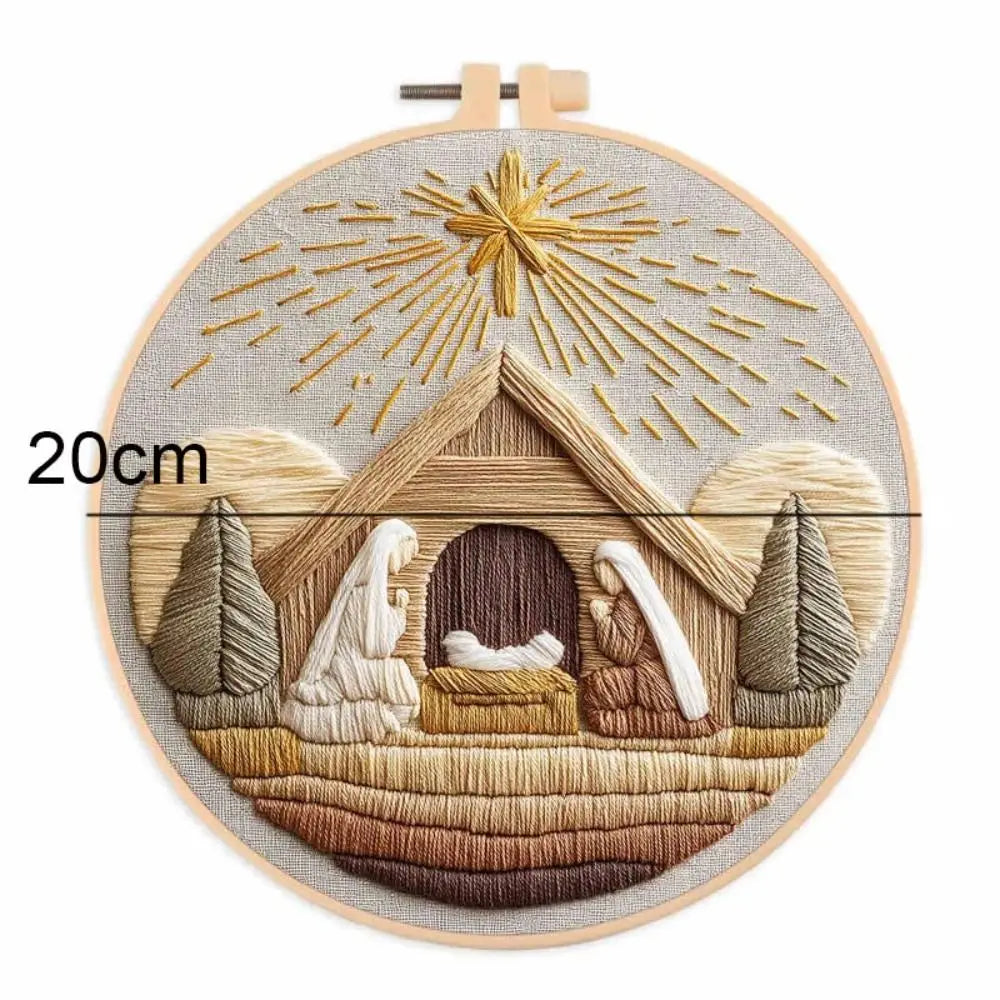 Christmas Cross Stitch Nativity Scene Embroidery Kit Non-finished Products DIY DIY Religious Vintage Embroidery Cross Stitch Set Oasis Select