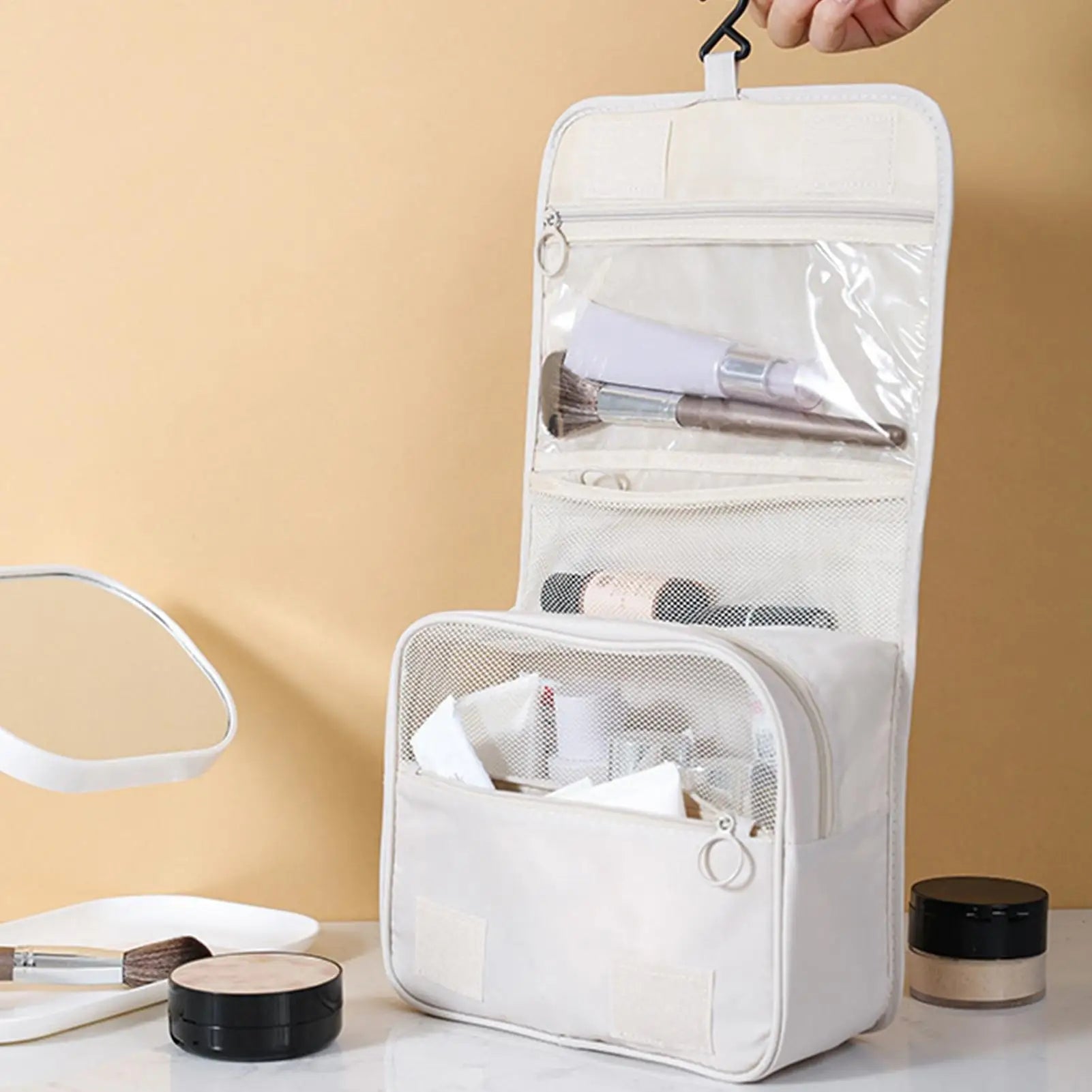 Travel Makeup Bags Waterproof Folding Dry and Wet Separation Toiletry Bag Cosmetic Storage Bag Large Capacity Cosmetic Bag Oasis Select