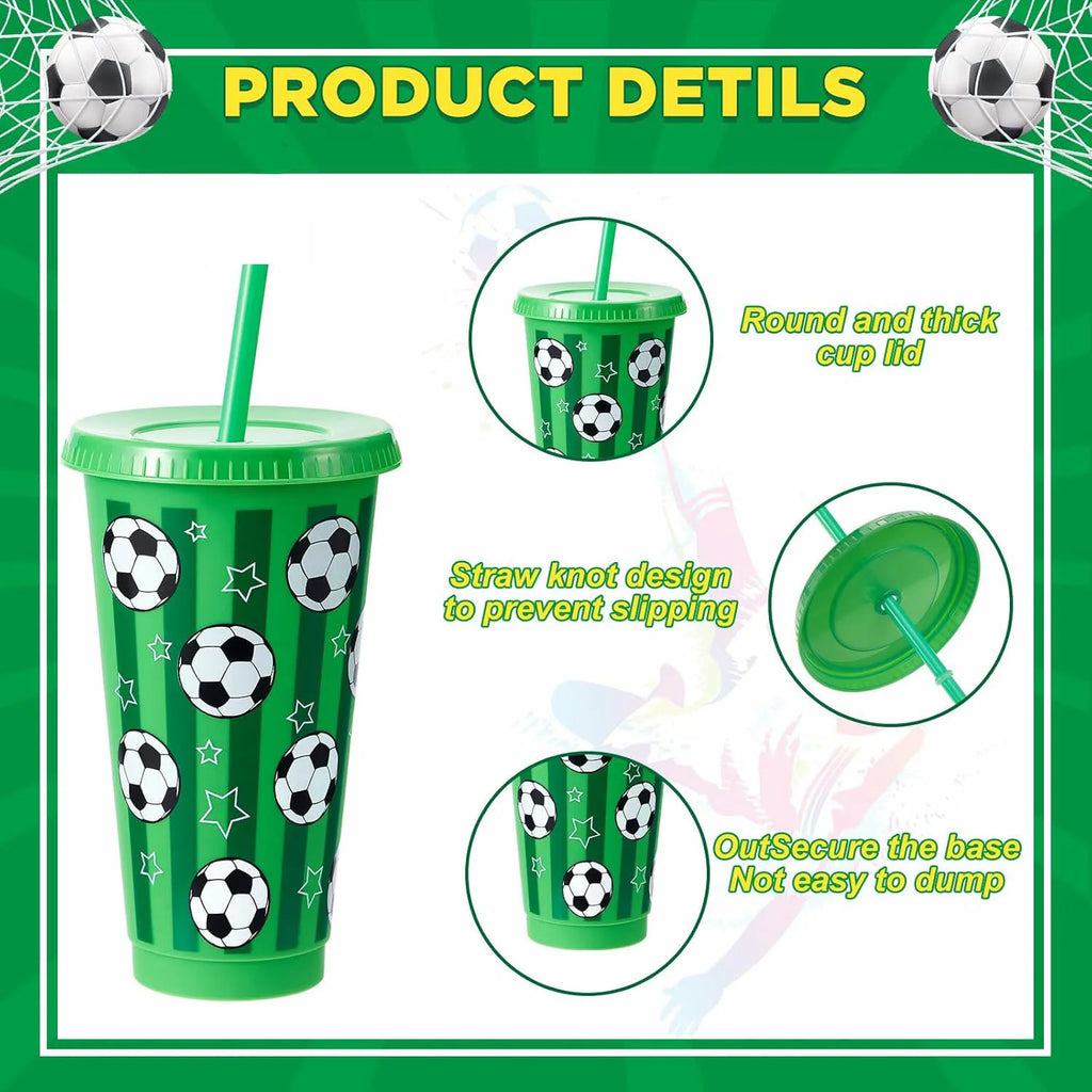 Lightweight Portable 6/12Pcs 710ML 24oz Plastic Football Cup Reusable Tumbler Drinking Bottle Game Day Sports Party Supplies Oasis Select