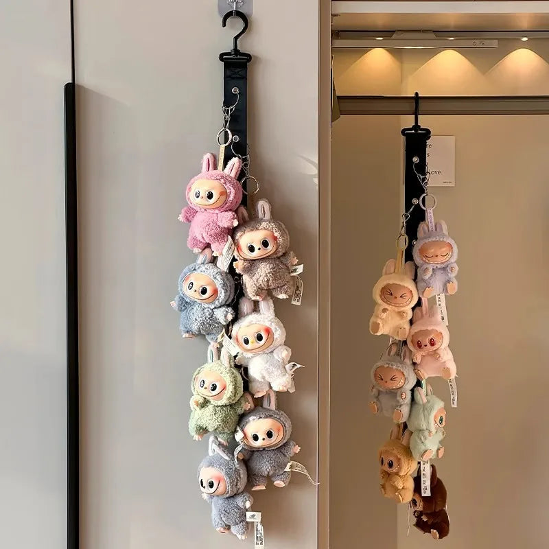 8-Clip Wall Hanging Doll Storage Rack | Door Hook Organizer