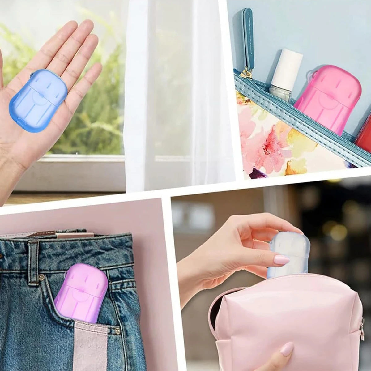 20/60/120sheets portable sanitary soap sheets with storage box, disposable, suitable for school, outdoor activities, travel Oasis Select