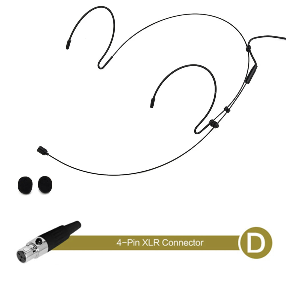 1PCS Double Earhook Headset Mic Headworn Microphone For Shure Wireless Earhook Microphone Black Audio Equipment Radio System Oasis Select D