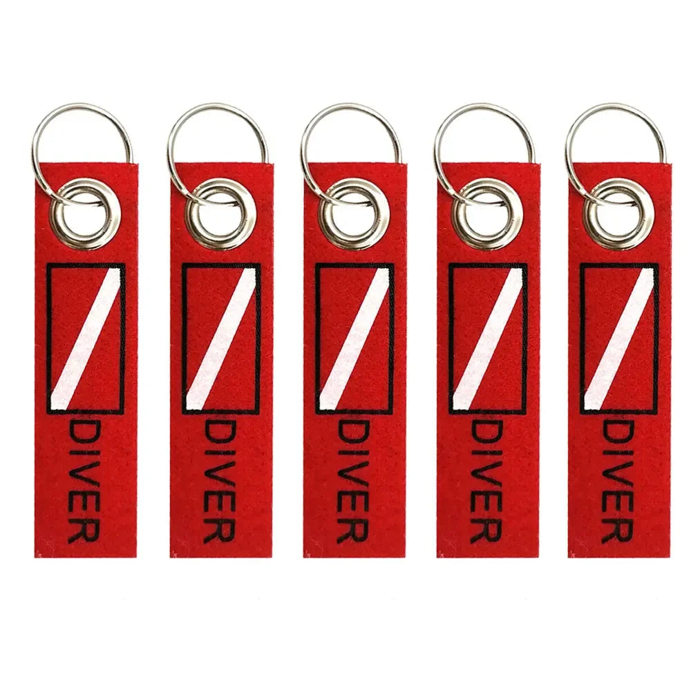 Diver Bag Luggage Tag With Key Ring Key Fobs Travel Scuba Diving backpack Bag Flag Keyring key chain Oasis Select 5 piece Type 1
