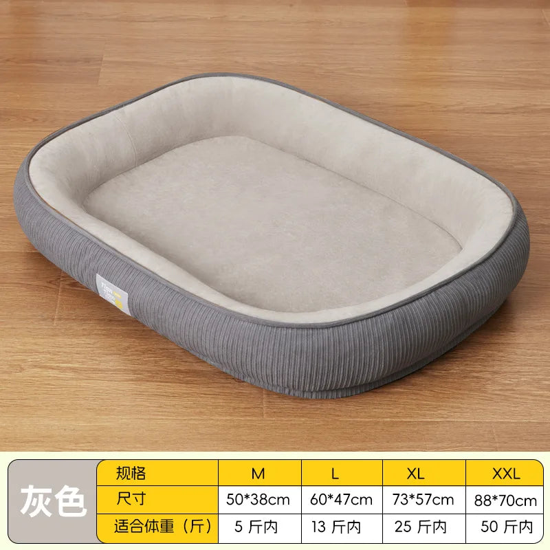 Pet Dog Kennel Four Seasons Can Be Disassembled and Washed Medium-sized Small Dog Winter Warm Winter Dog Sleeping Mat Cat Kennel Oasis Select Light Gray XXL 87x70cm