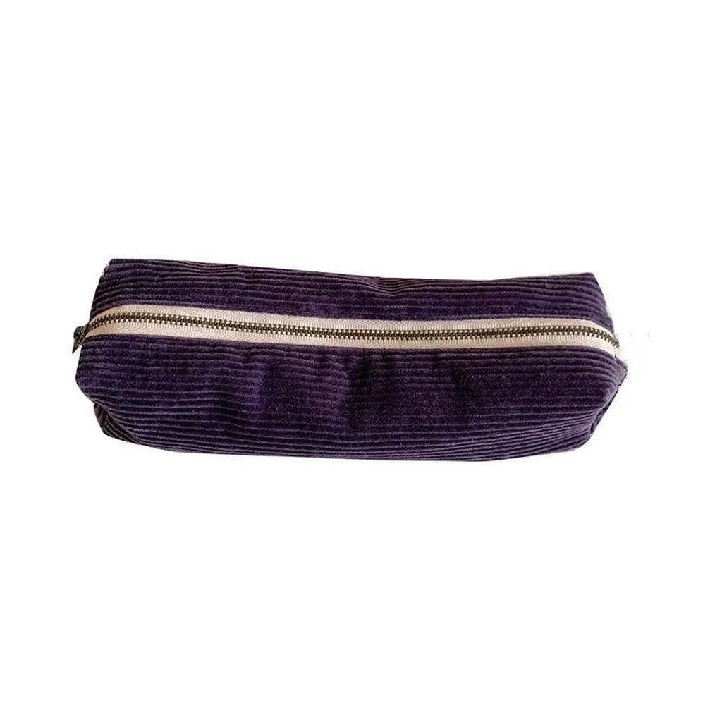 Large Capacity Corduroy Storage Bag Portable Makeup Pouch Multifunctional Stationery Case Travel Toiletry Organizer For Daily Us Oasis Select Dark Purple