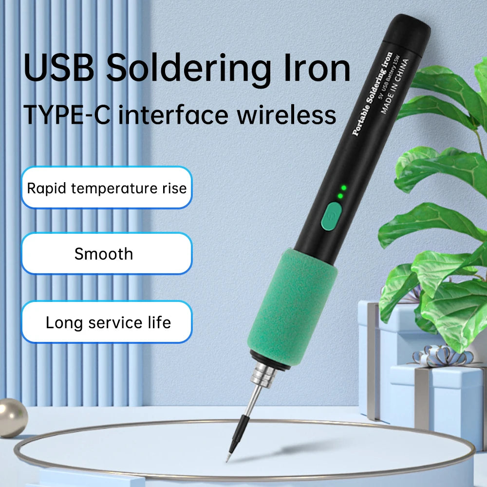 Wireless Soldering Iron Portable 5V 15W Built-in Battery with Three-Level Temperature Control Wireless Mini Soldering Tool Oasis Select