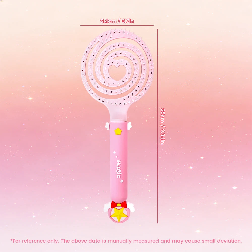 Magic Star Wand Spiral Hollow Comb – Flexible Bristles, 3 Colors Hair Styling Comb Oasis Select