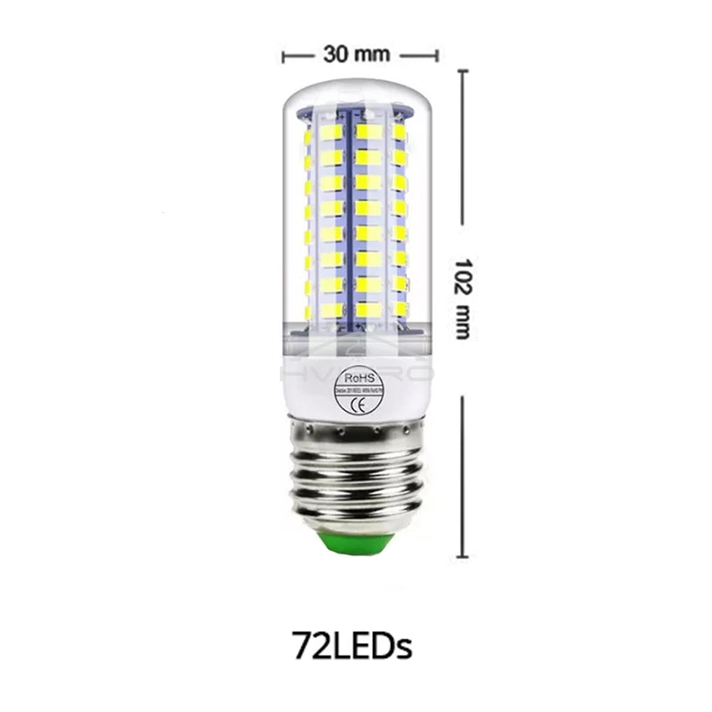 HVIERO E27 LED Corn Bulb 72-LED 5730SMD 360° Warm White 220V