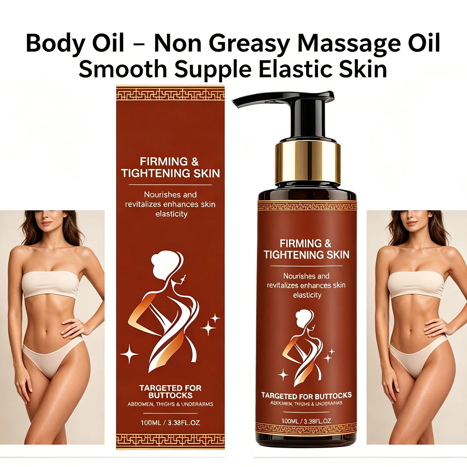 Firming Body Oil Deep Nourish Long Lasting Hydration Smooth Supple Skin Non Greasy Massage Oil Daily Skin Care Essential 100ml Oasis Select