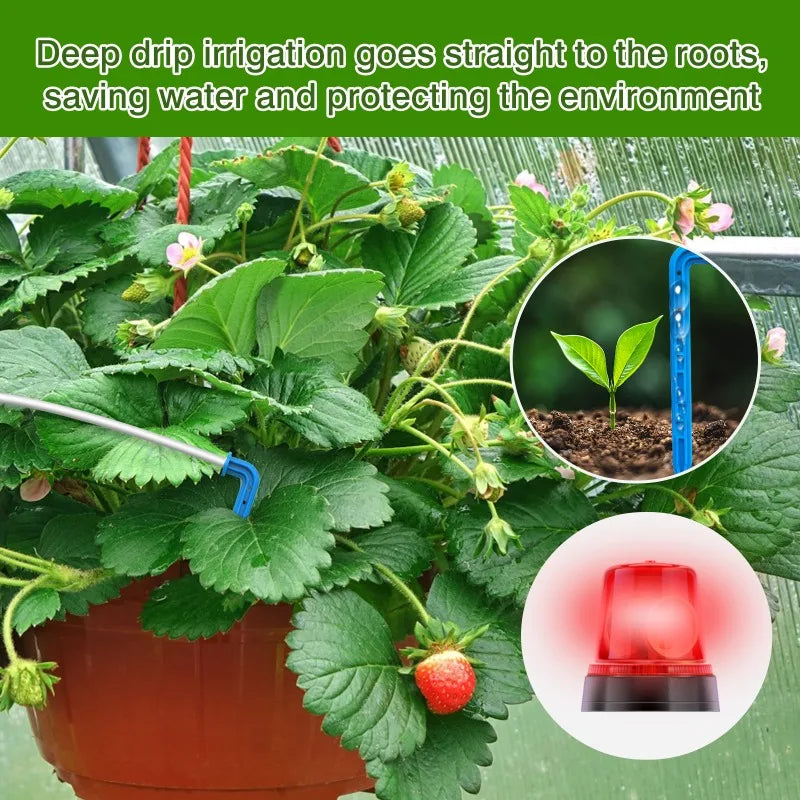 Indoor Automatic Irrigation System,2200mAh Watering Timer USB Rechargeable,Self Watering System with Drip Hose 15 Drip Tips Etc Oasis Select