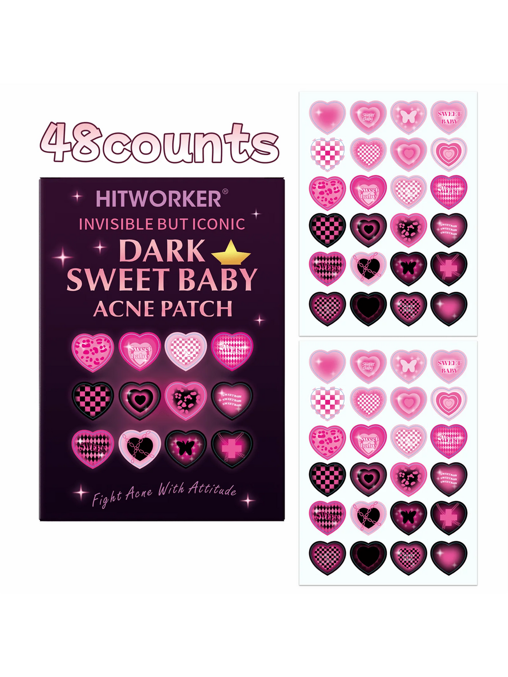 48/120 water-based acne patches, effectively covering acne and blemishes, suitable for music festival party performances Oasis Select 48pcs
