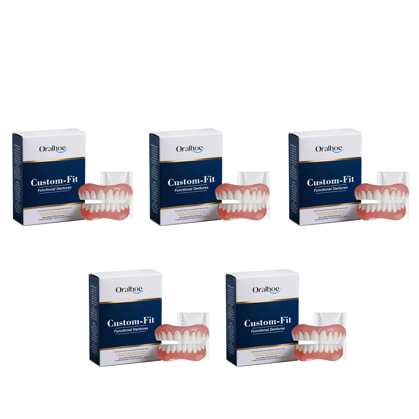 Oralhoe Soft Silicone Denture Reline Kit – Upper & Lower Set Denture Reline Kit Oasis Select 5sets boxed