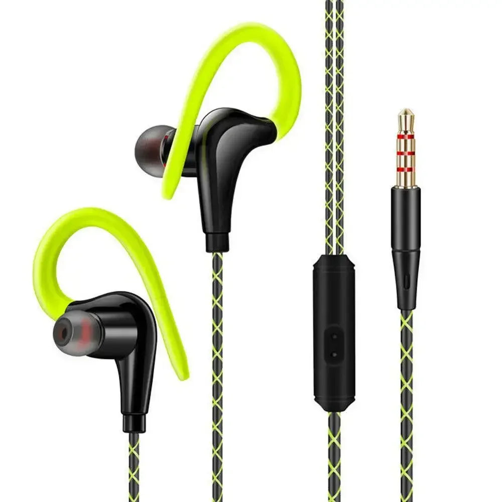Fanmuran Wired Sport Earphones Waterproof Ear Hook Earbuds 3.5mm
