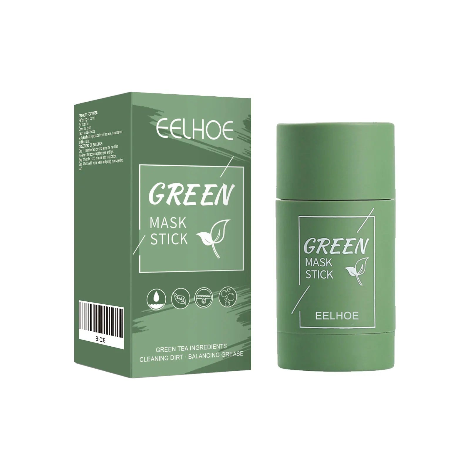 Green Tea Solid Mask Stick – Deep Cleanse & Pore Refining