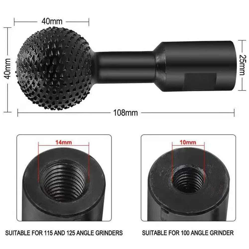 Angle grinder rotary file engraving tool grinding head spherical m10/m14 grinding wood groove polishing round drill bit Oasis Select