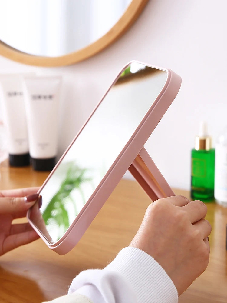 Desktop folding portable make-up mirror student dormitory desktop small mirror children's dressing mirror Oasis Select