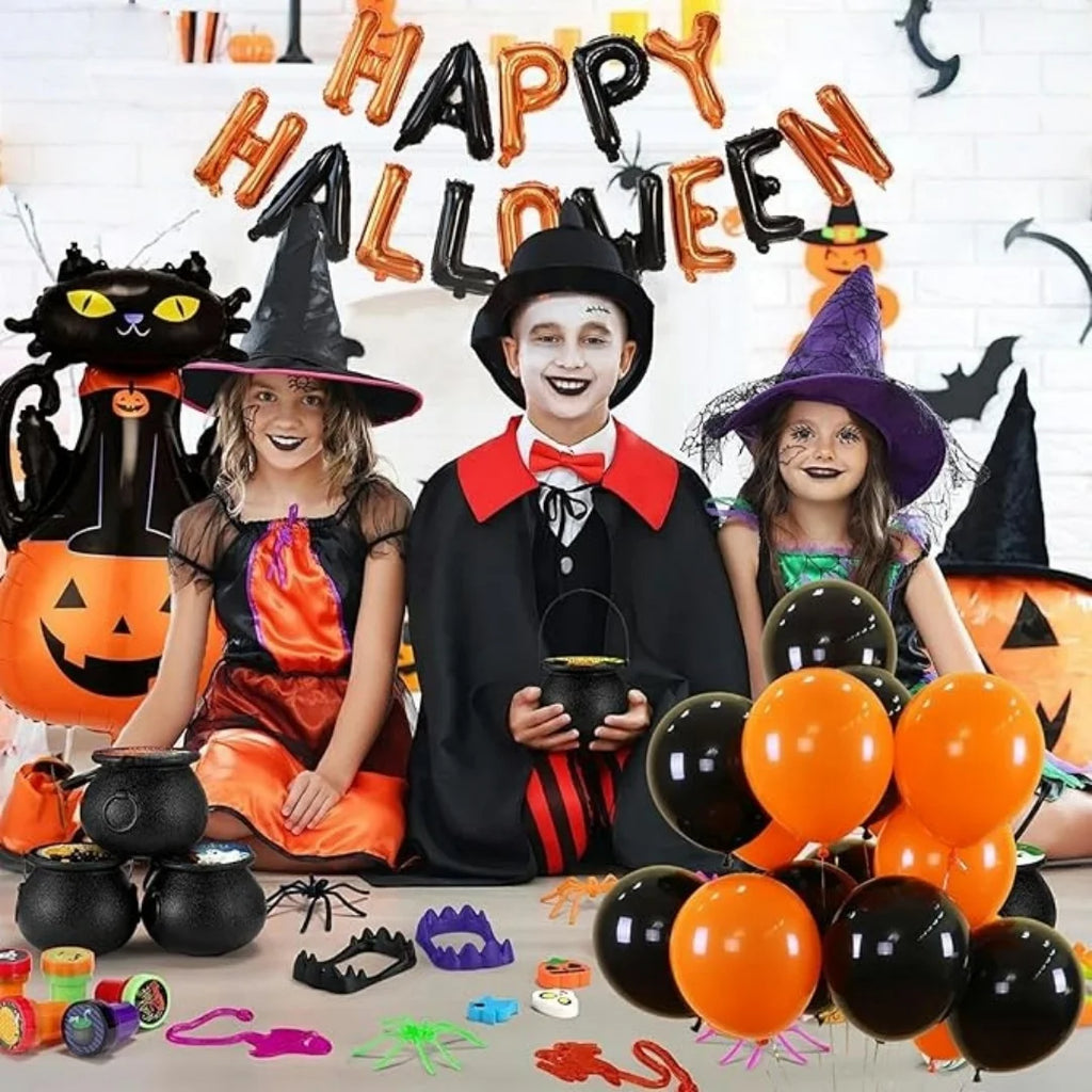 Halloween Balloon Sets, Black And Orange Balloons, Used For Horror Party Decoration For Anniversaries, Graduations, Birthdays Oasis Select
