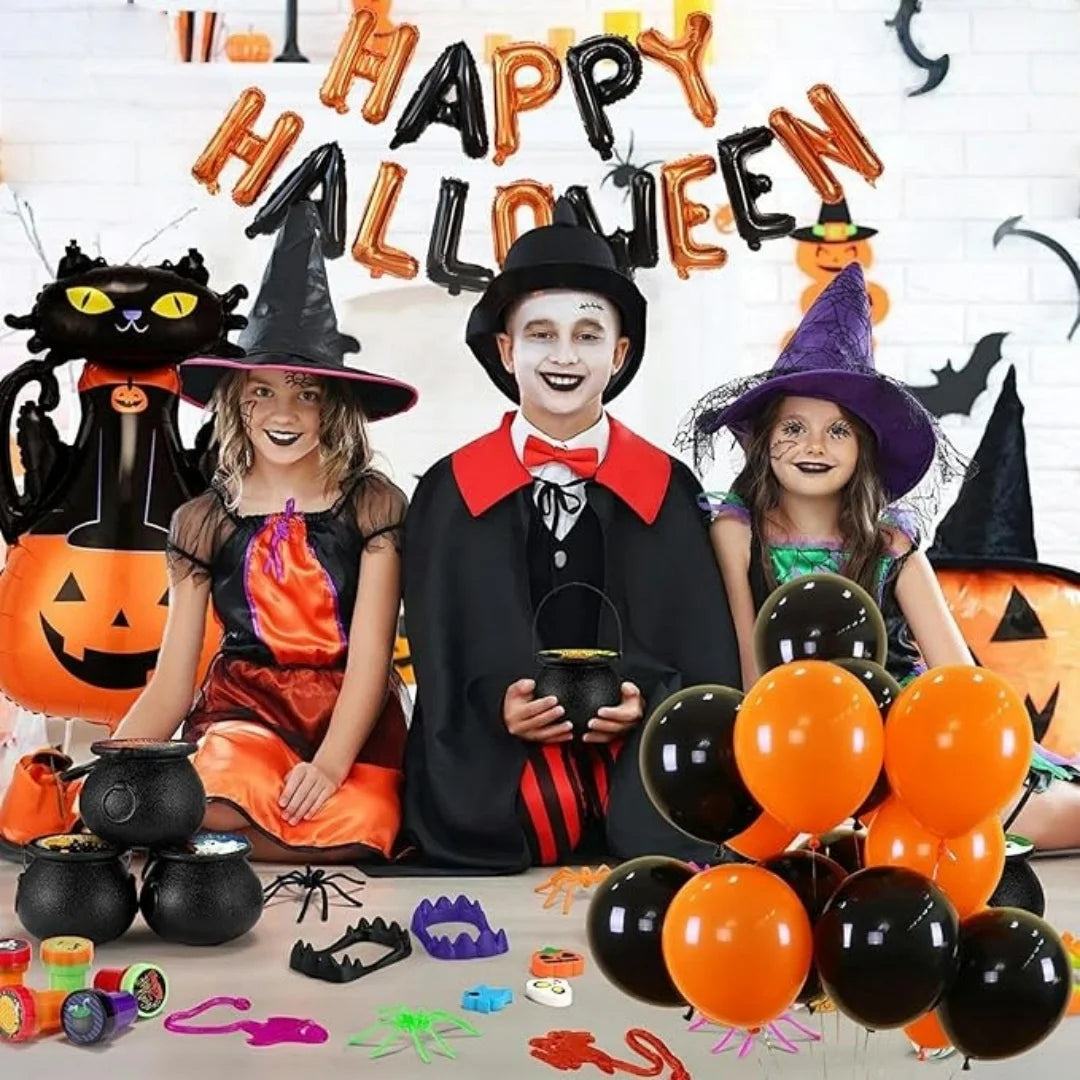 Halloween Balloon Sets, Black And Orange Balloons, Used For Horror Party Decoration For Anniversaries, Graduations, Birthdays Oasis Select