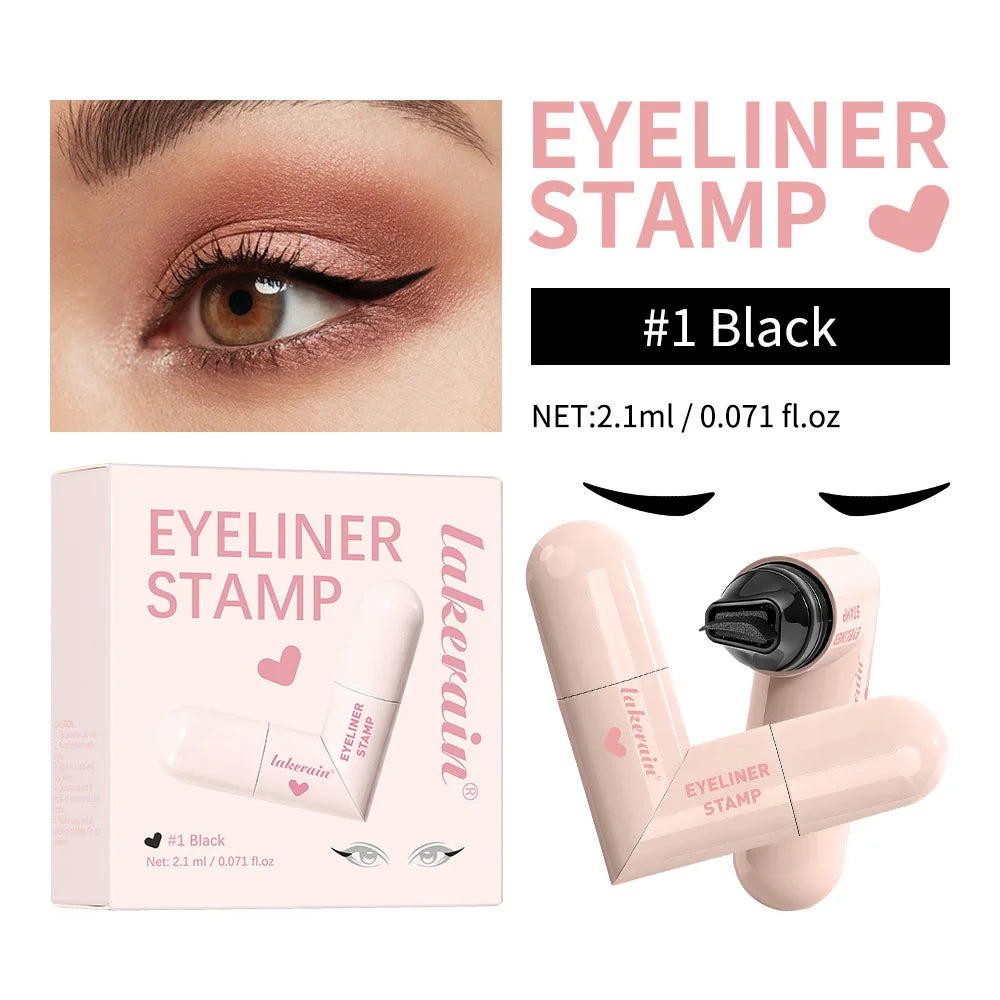 Waterproof Double-Wing Integrated Eyeliner Stamp - Sweat Proof & Long Lasting Easy to Use for Beginners Lazy Makeup Stencil Oasis Select 1 Black