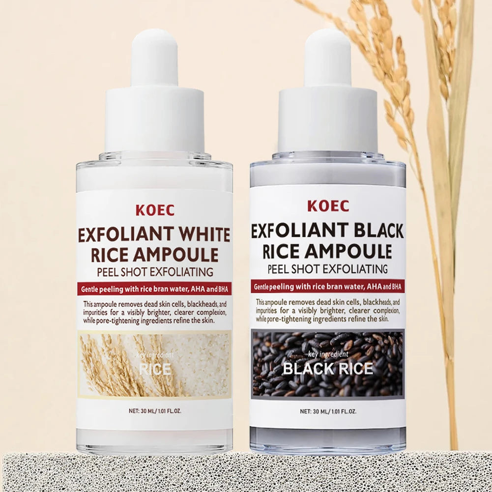 Black Rice Gently Exfoliating Essence Dead Skin Remover Facial Glowing Replenisning Moisturize Hyaluronic Acid Brightening Serum Oasis Select