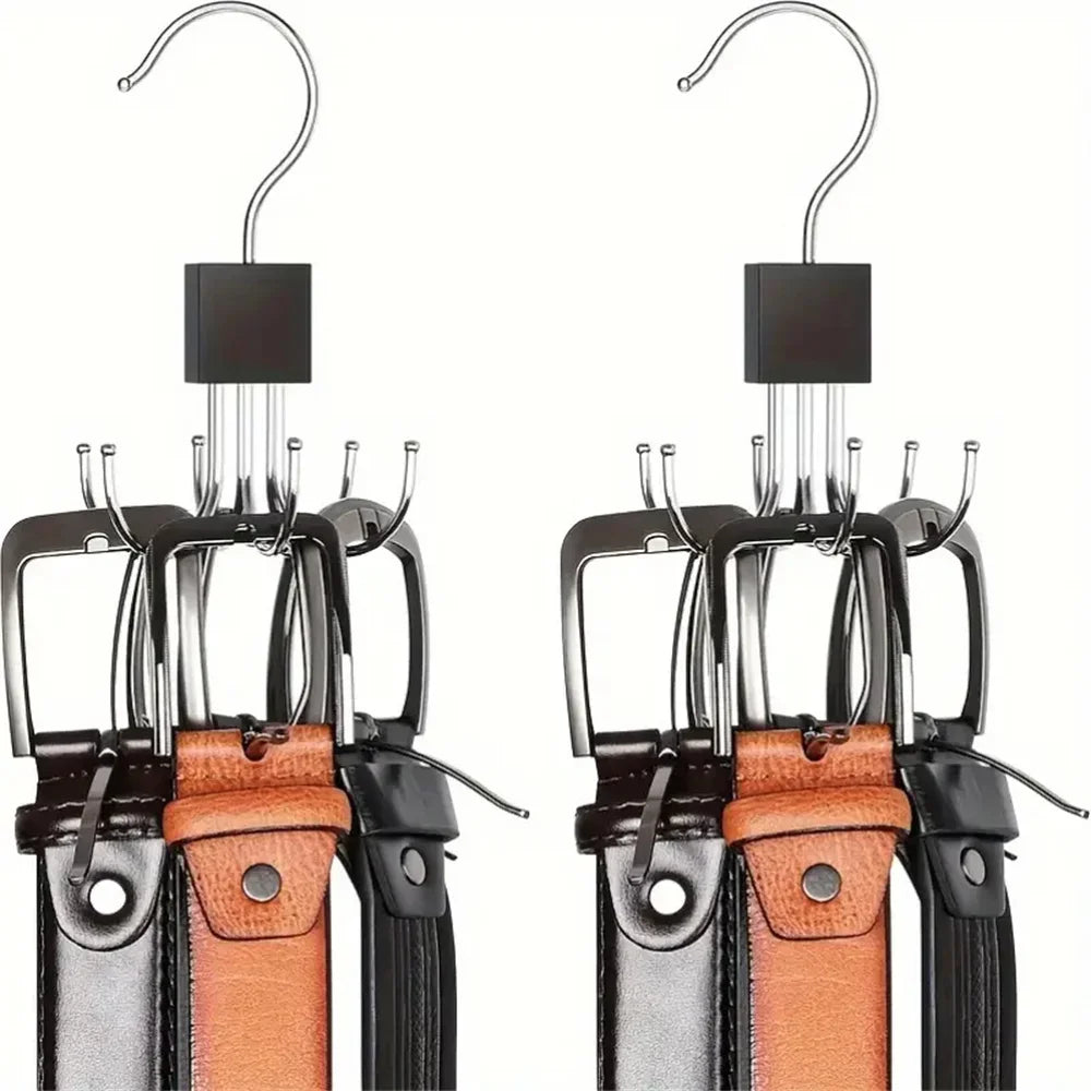 360° Rotating Storage Hanger Hook Multi-Claw Bag Metal Belts Rack Wooden Organizer For Bras Ties Scarves Household Closet Acces Oasis Select