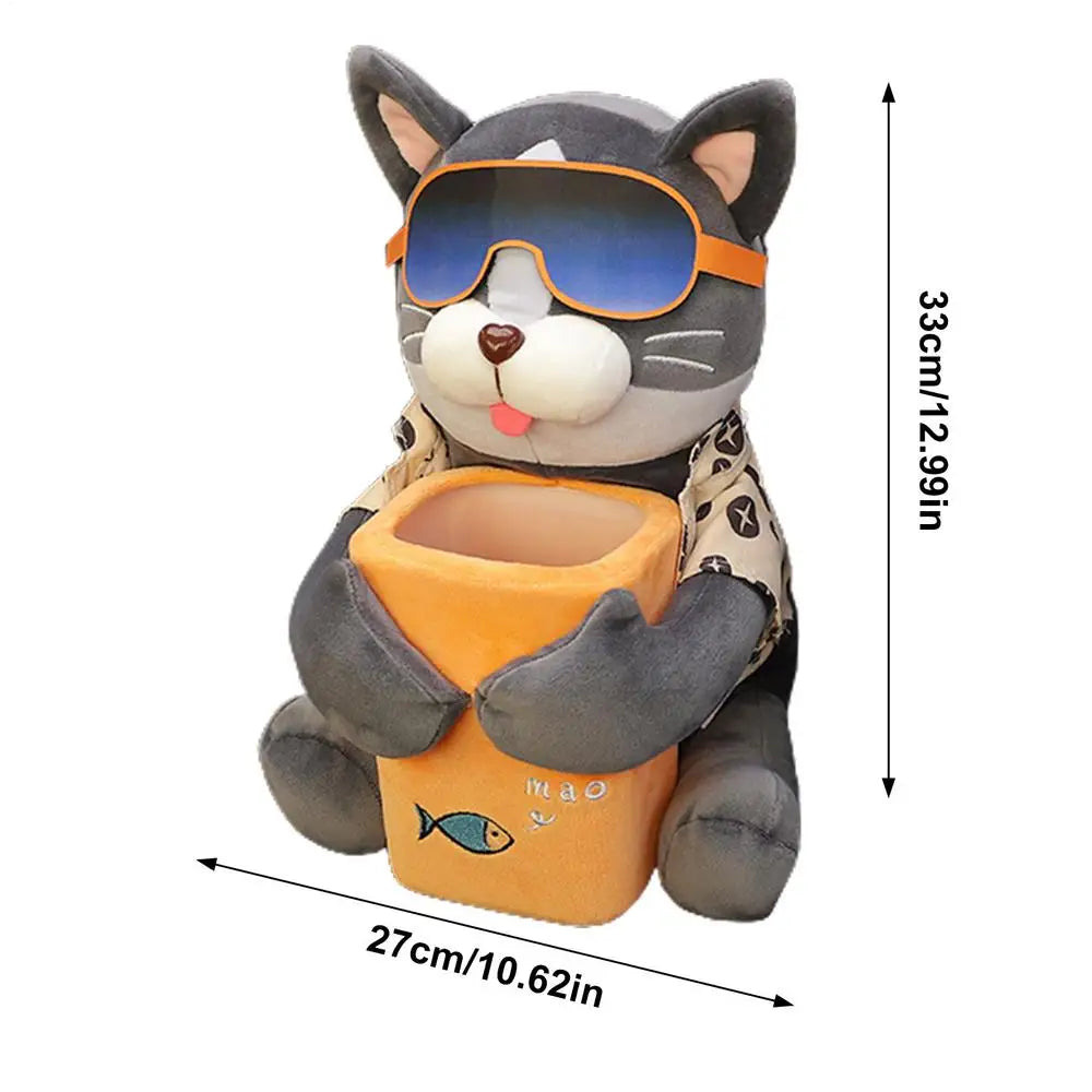 Plush Dog Car Tissue Box Trash Can Doggie Car Tissue Box 2 In 1 Cute Car Tissue Box Creative Animal Cartoon Decorative Organizer Oasis Select B