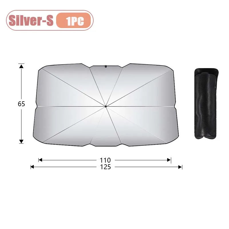 Universal Foldable Car Windshield Sunshade Front Window Sun Protection for SUV Sedan and Van Summer Heat Shield Auto Sun Visor Oasis Select Silver-S-1PC