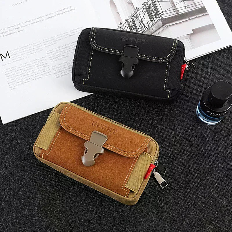 Men's PU Leather Fanny Pack | Travel & Running Waist Bag Fanny Pack Waist Bag Oasis Select