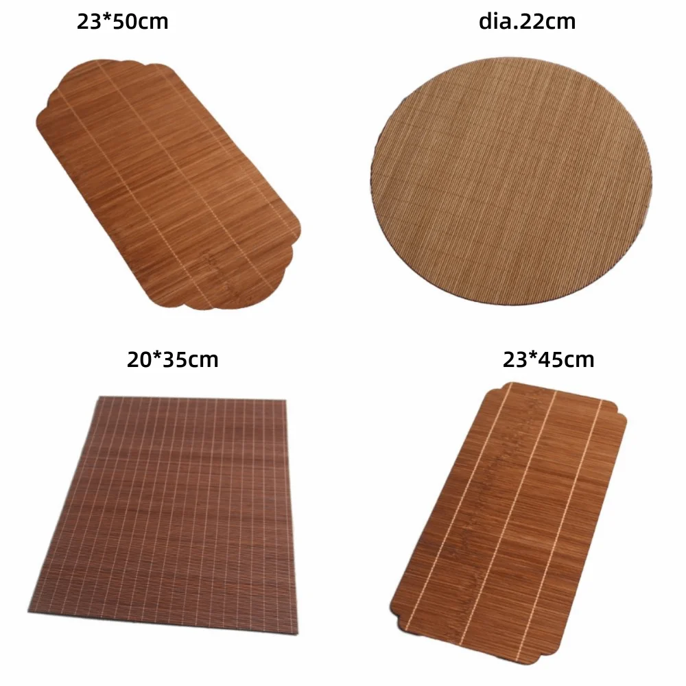Multicolor Bamboo Tea Mat Heat Insulation Anti Scalding Hand-woven Tea Mat Multi-shape Zen Tea Mat Tea Ceremony Supplies Oasis Select