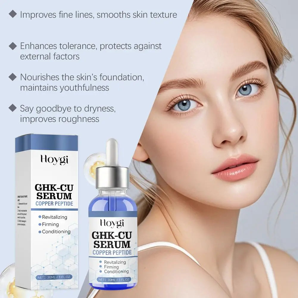 30ML GHK-Cu Peptide Serum Non-Greasy for Repair Brighten Skin Tone, Copper Peptide Facial Serum Deep Moisturizing Firming Skin Oasis Select