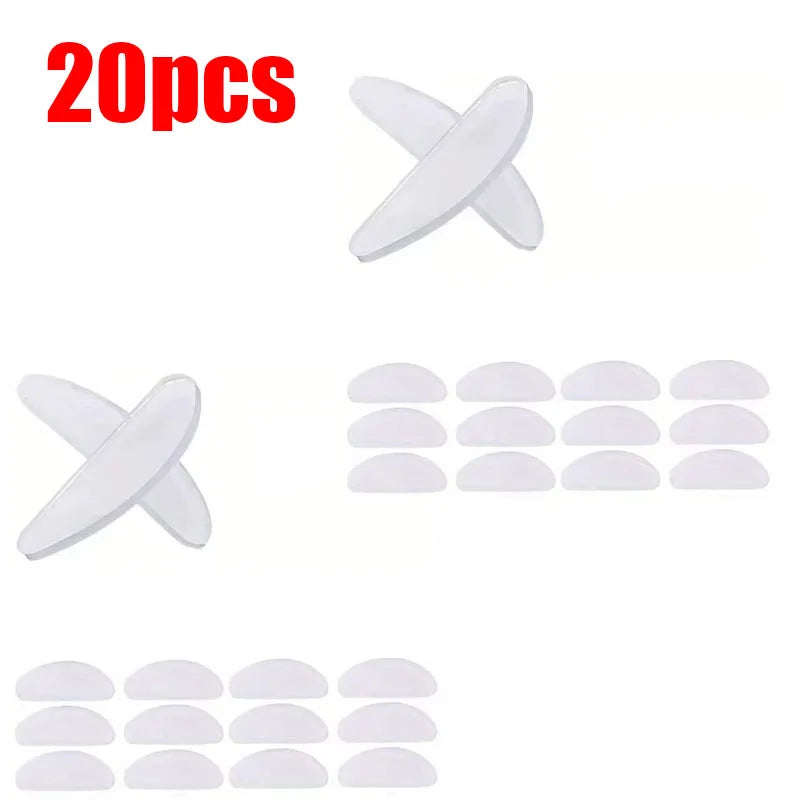 10/20/30/40pcs Eyeglasses Anti Slip Nose Pads Soft Silicone Adhesive Glasses Nose Pads For Plastic Frame Glasses Sunglasse Oasis Select 20pcs White