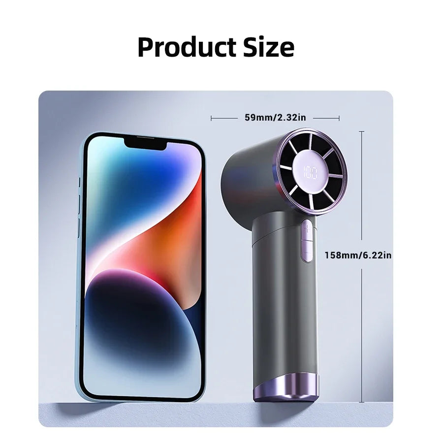 KDULIT Mini Handheld Fan – 100 Speeds, USB-C Rechargeable