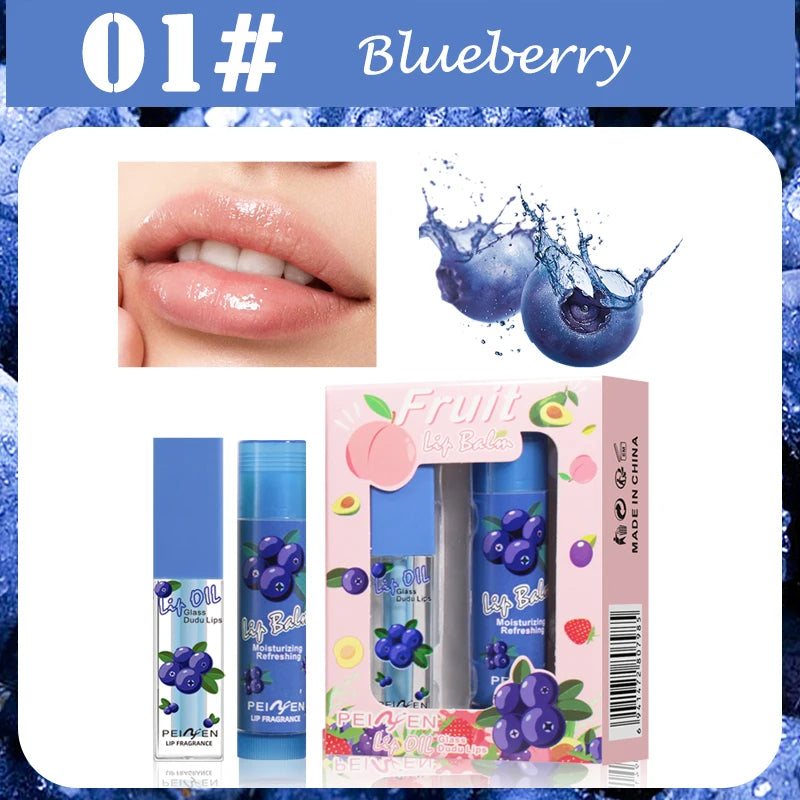 Fruit Lip Oil Set – Moisturizing Nourishing Lip Care Gift Lip Oil Gift Set Oasis Select Blueberry