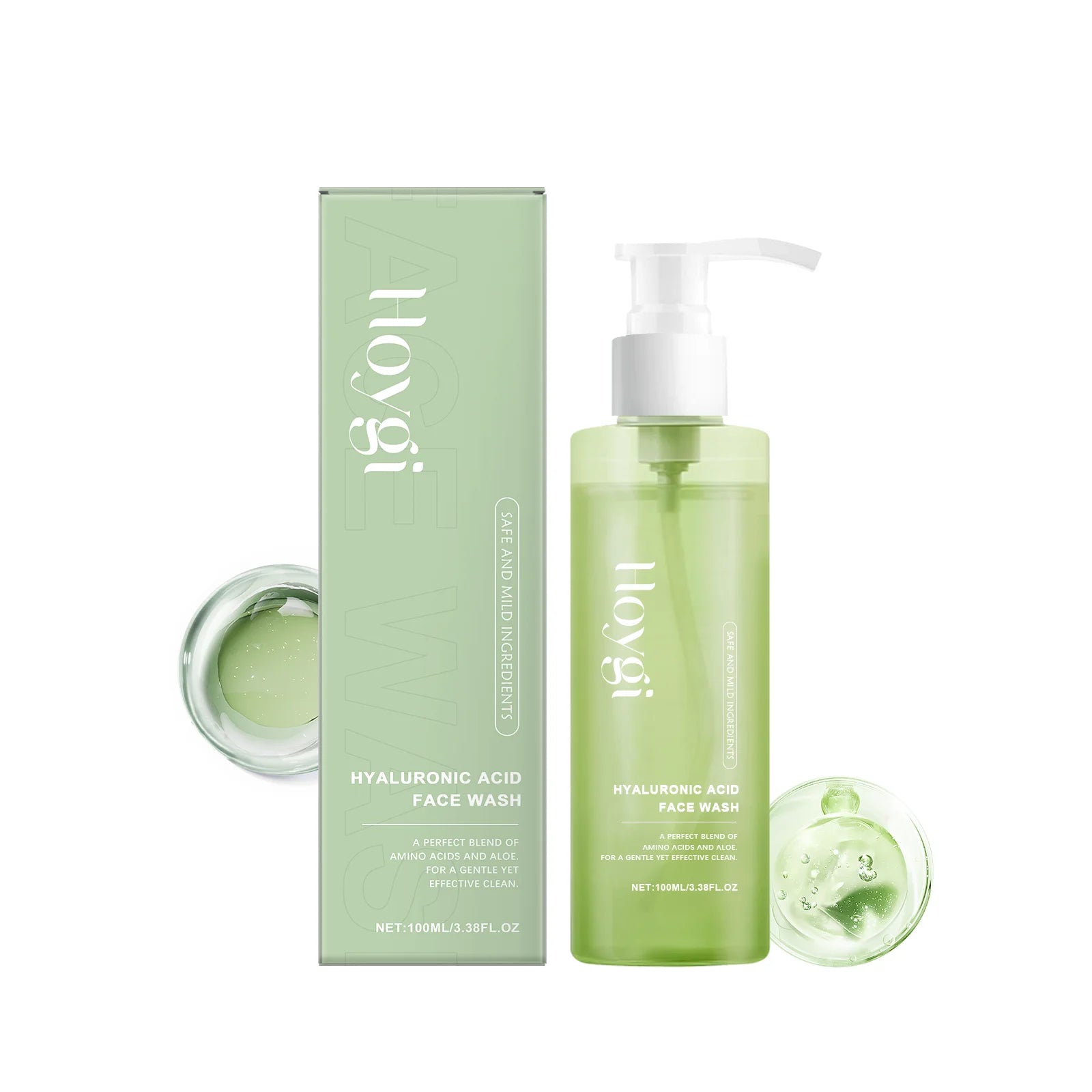 Hyaluronic Acid Cleansing Gel Pore Cleaning & Hydrating Non-Drying Face Wash Exfoliating Moisturizing Formula Facial Cleansing Oasis Select 100ml Boxed