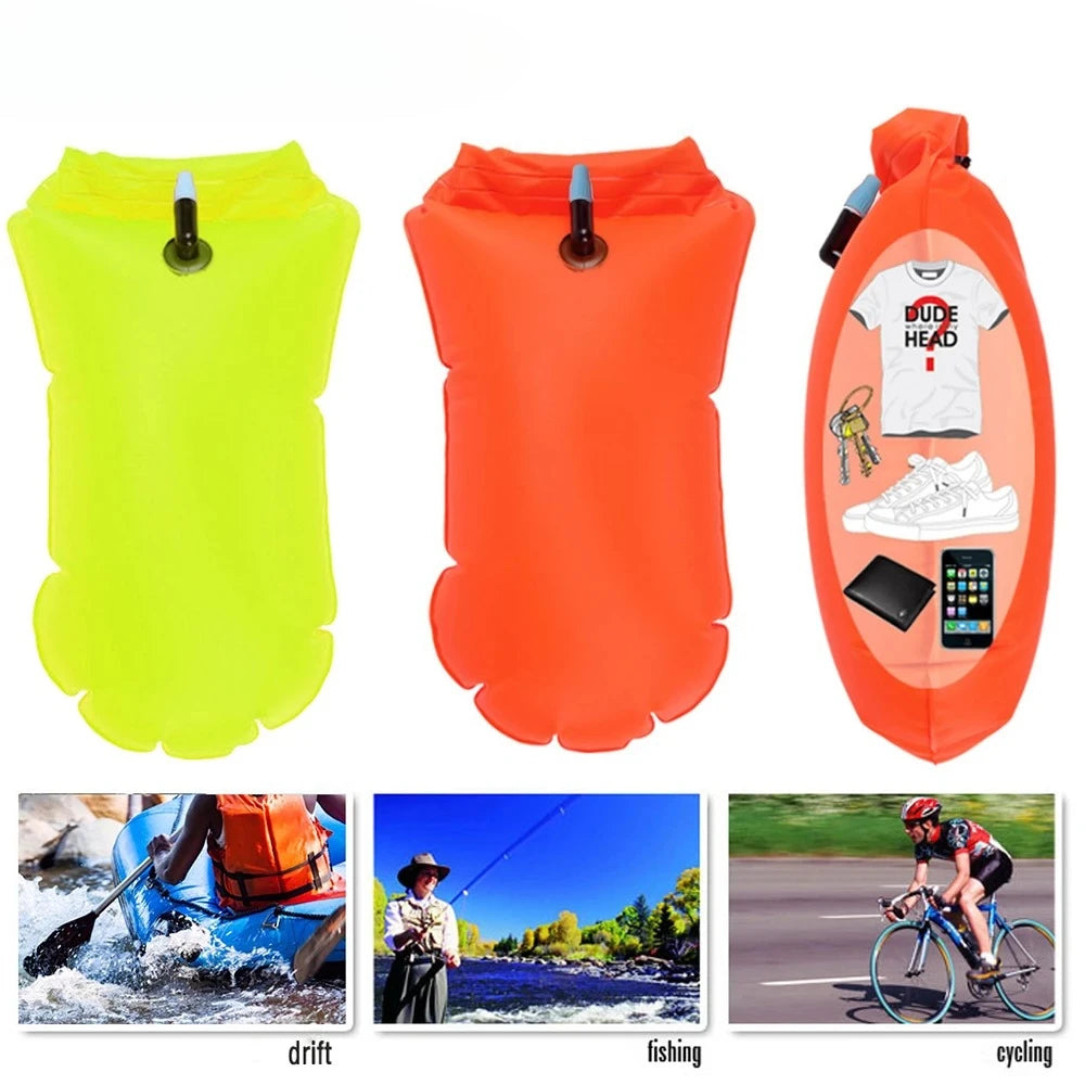 Dry Bag Inflatable Open Swimming Buoy Tow Float with Waist Belt for Boating Rafting Swimming Bucket Water Sport Safety Bag Oasis Select
