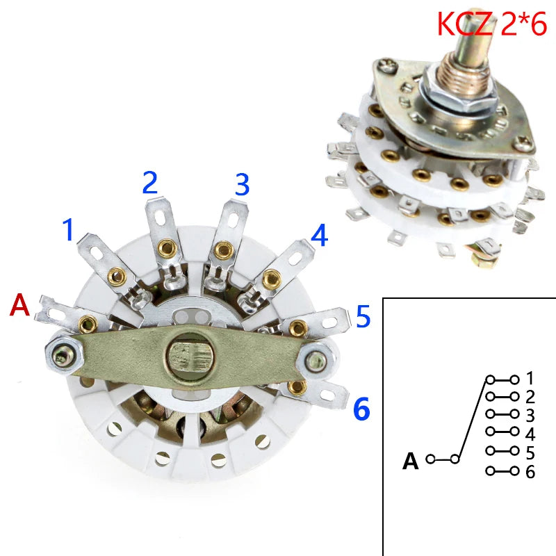 New 2 Pole 6/7/8/9/10 Position 4 Pole 3/5 Position With Channel Rotary Switch Selector With Cap Channel Selector Rotary Switch Oasis Select Other KCZ 2x6