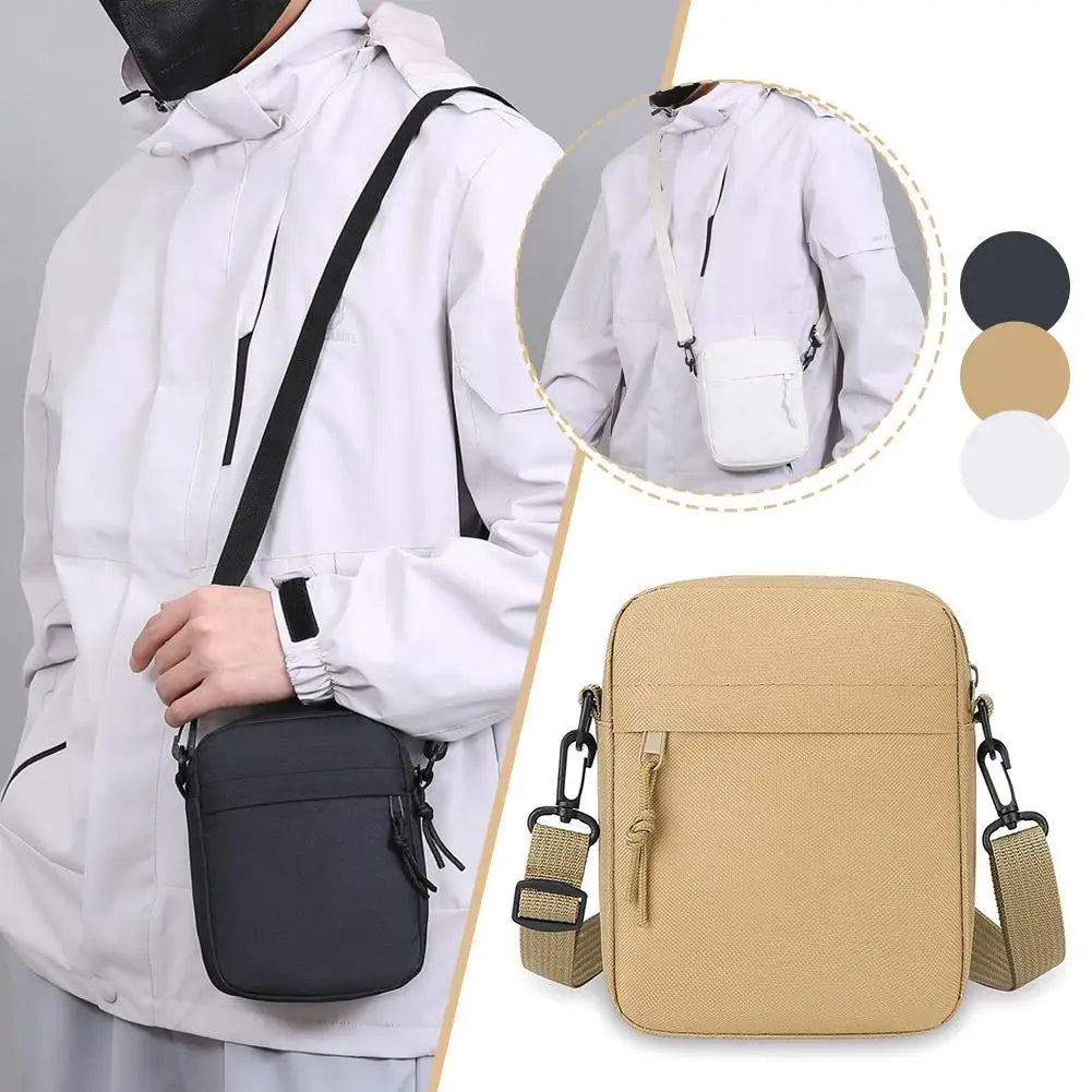 Men's Nylon Crossbody Bag – Minimalist Travel Messenger Bag