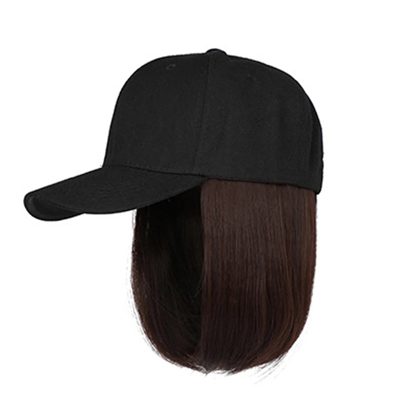 Baseball Cap Bob Wig Hat with Hair Extensions – Adjustable Wig Cap Hat Oasis Select