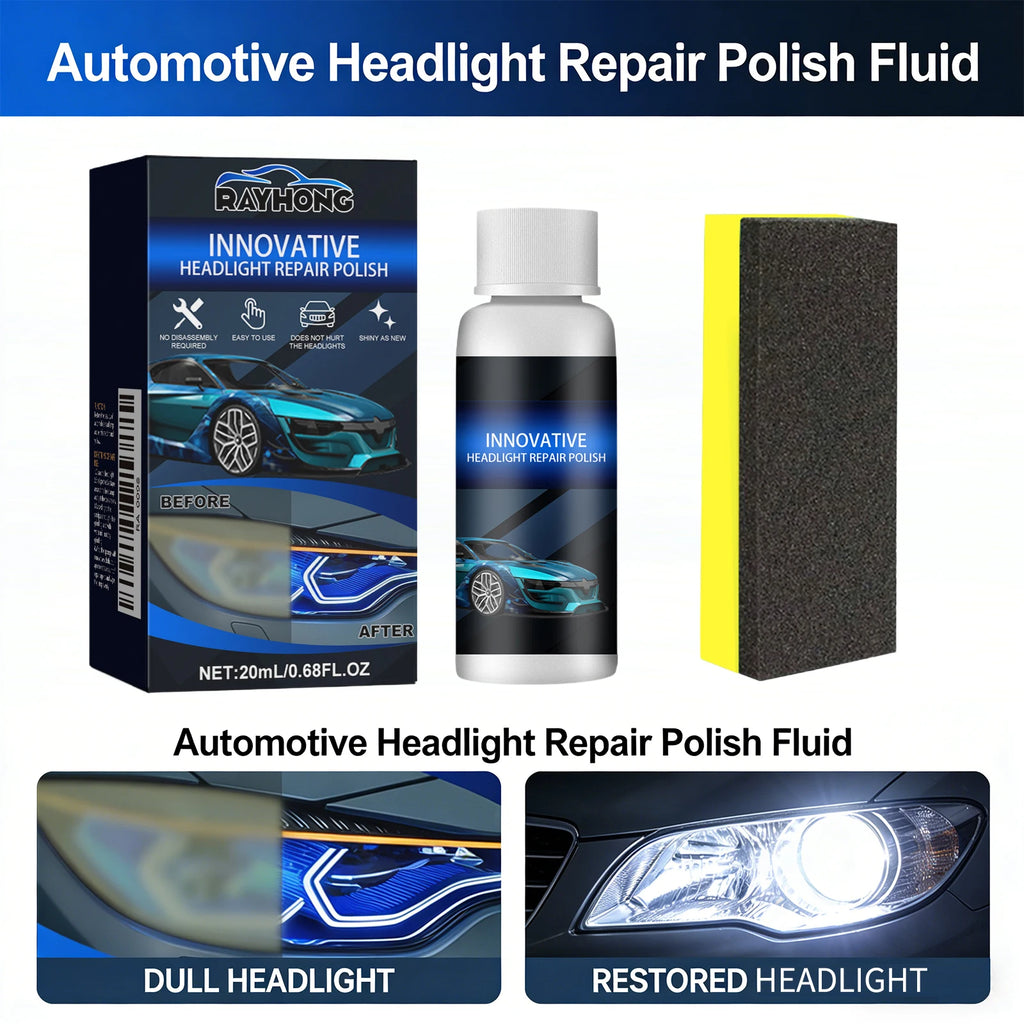 Car Headlight Polishing Liquid Car Headlamp Restoration Cleaning Agent Improves Nighttime Driving Safety Restore Clarity & Shine Oasis Select